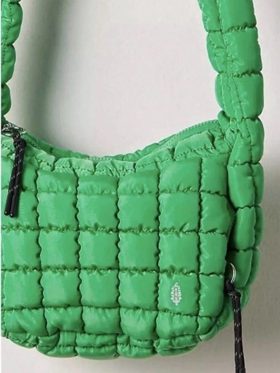 free people movement Handbags - FP Movement by Free People Quilted Green Padded Shoulder Bag NWOT